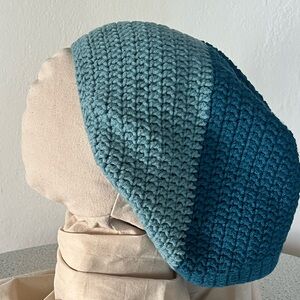 Two-Tone Crochet Beanie Tam